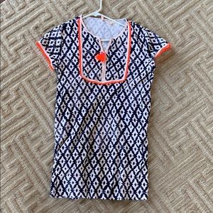 JCREW Girls Coverup (Coral and Navy)